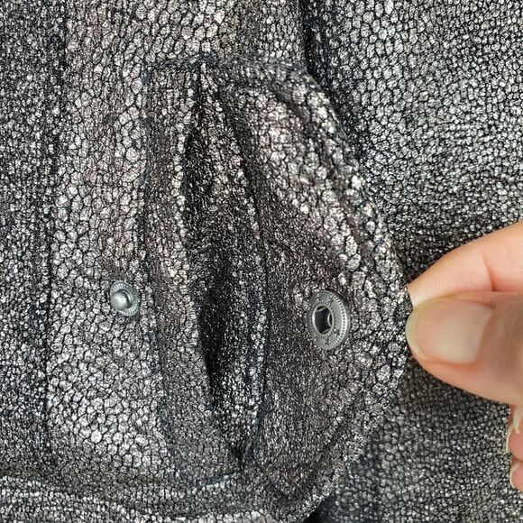 Lucy Paris Moto Jacket Bronze Metallic Size Small - Picture 6 of 11